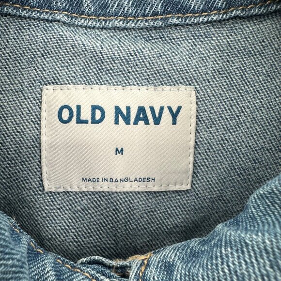 Old Navy Womens Denim Jacket Medium Wash Cotton Relaxed Fit Size M - Picture 5 of 8
